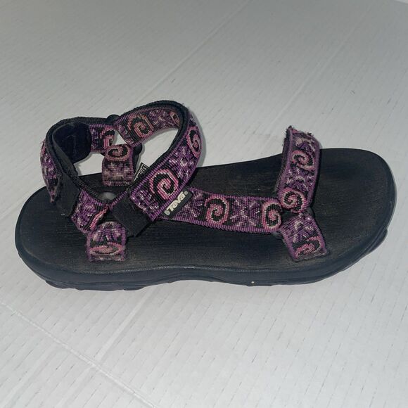 Teva Sandals Womens Size 6  Black Purple Strappy Walking Hook Loop Hiking Casual - Picture 8 of 15